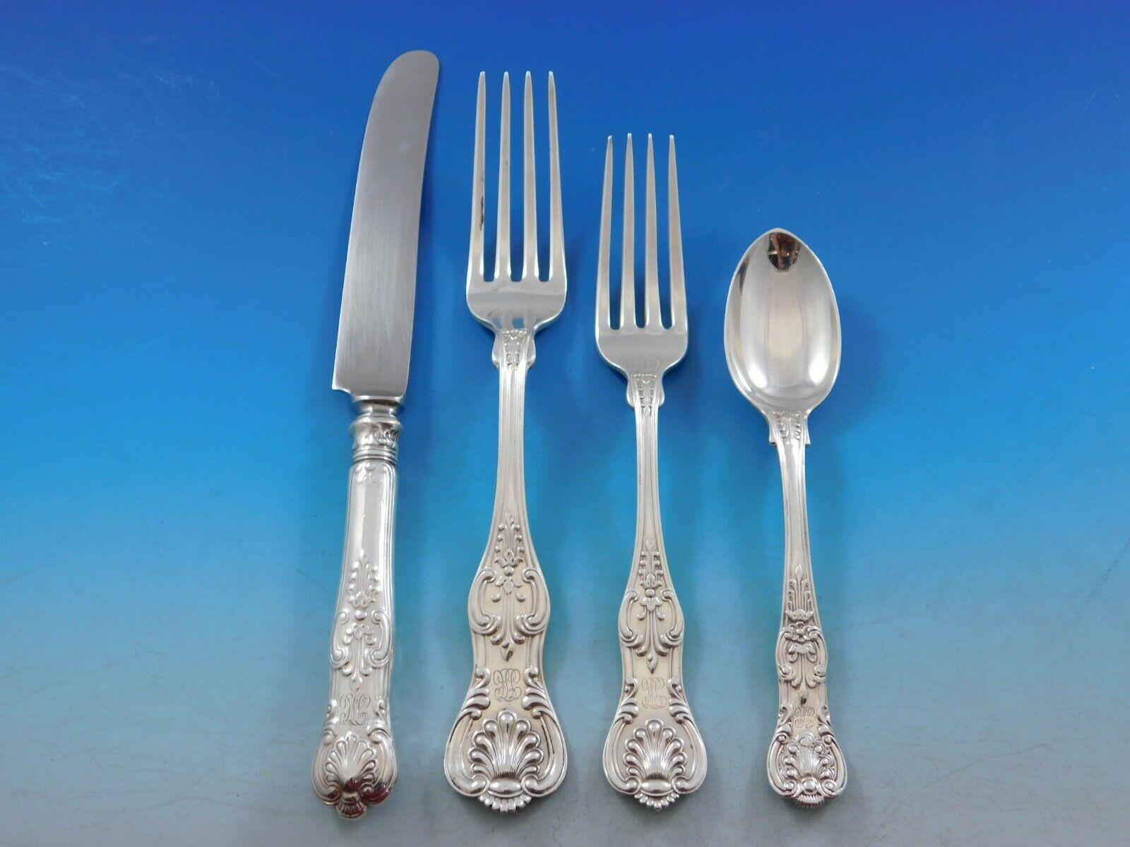 Kings by D&H and Various Sterling Silver Flatware Set for 12 Service 124 Pieces For Sale 1