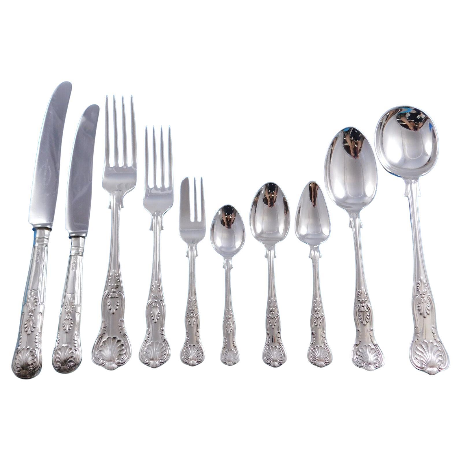 Kings by Emile Viner Sterling Silver Flatware Set Service 185 pcs Fitted Chest