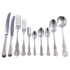 Kings by Emile Viner Sterling Silver Flatware Set Service 185 pcs Fitted Chest