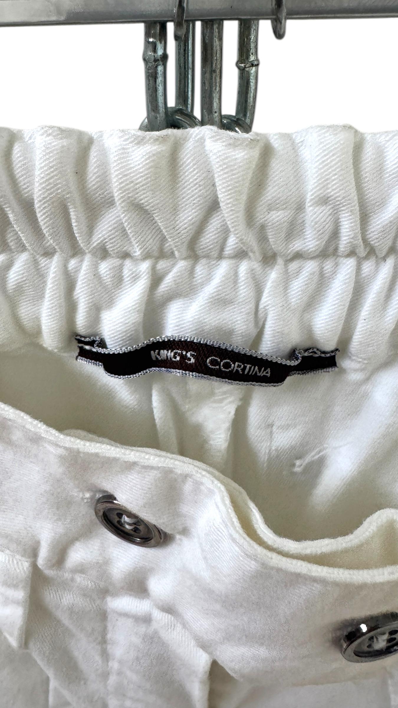 King’s Cortina Vintage White Cotton Pants with Utility Details in vendita 5