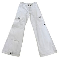 King's Cortina Vintage Hose aus weißer Baumwolle mit Utility-Details