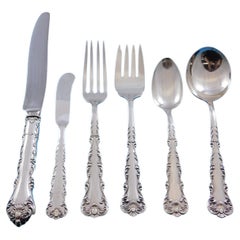 Service de couverts en argent sterling 51 pièces Kings Court de Frank Whiting