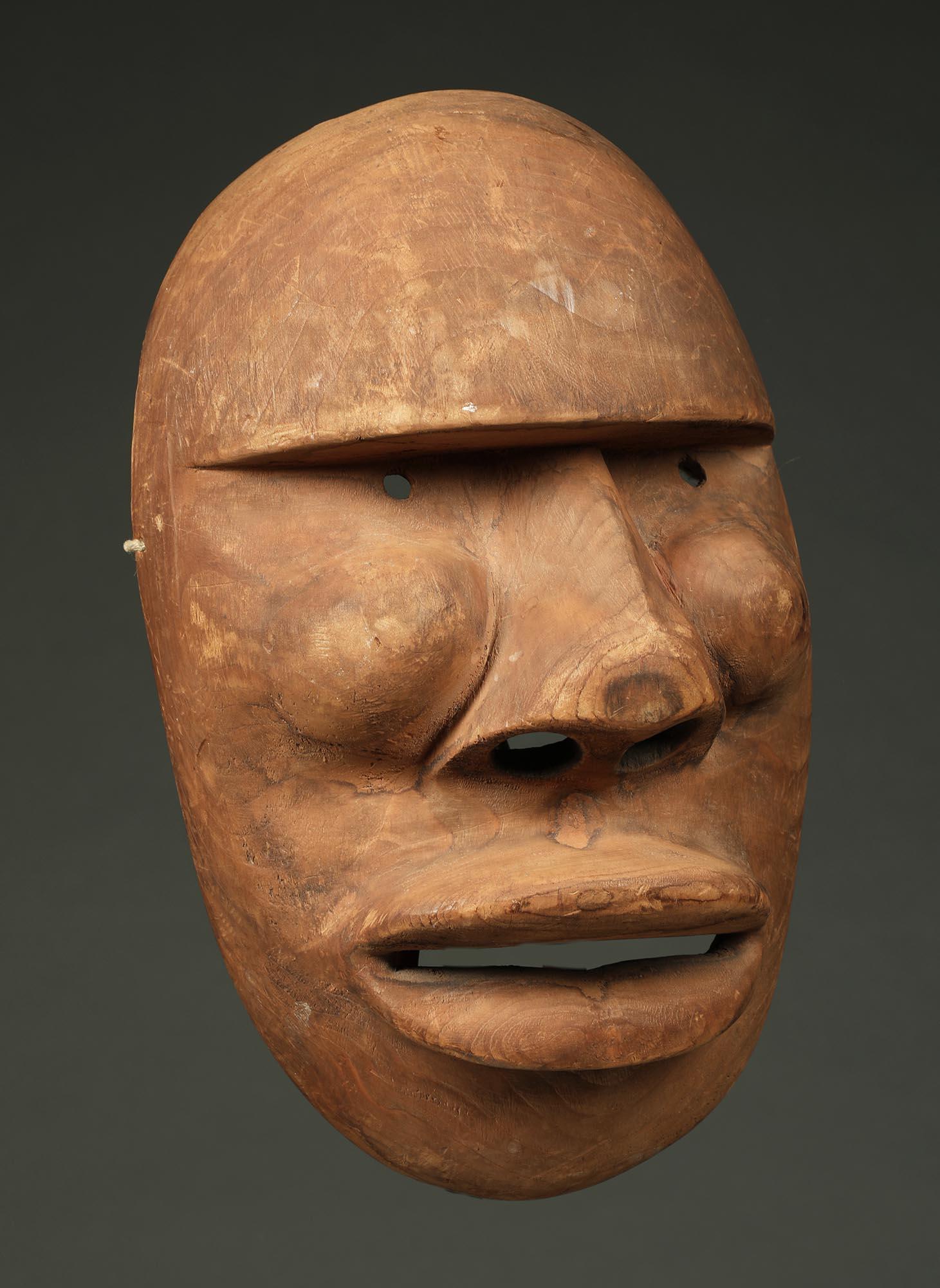 Hand-Carved Kings Island Inuit Eskimo Powerful Old Cubist Mask, Alaska