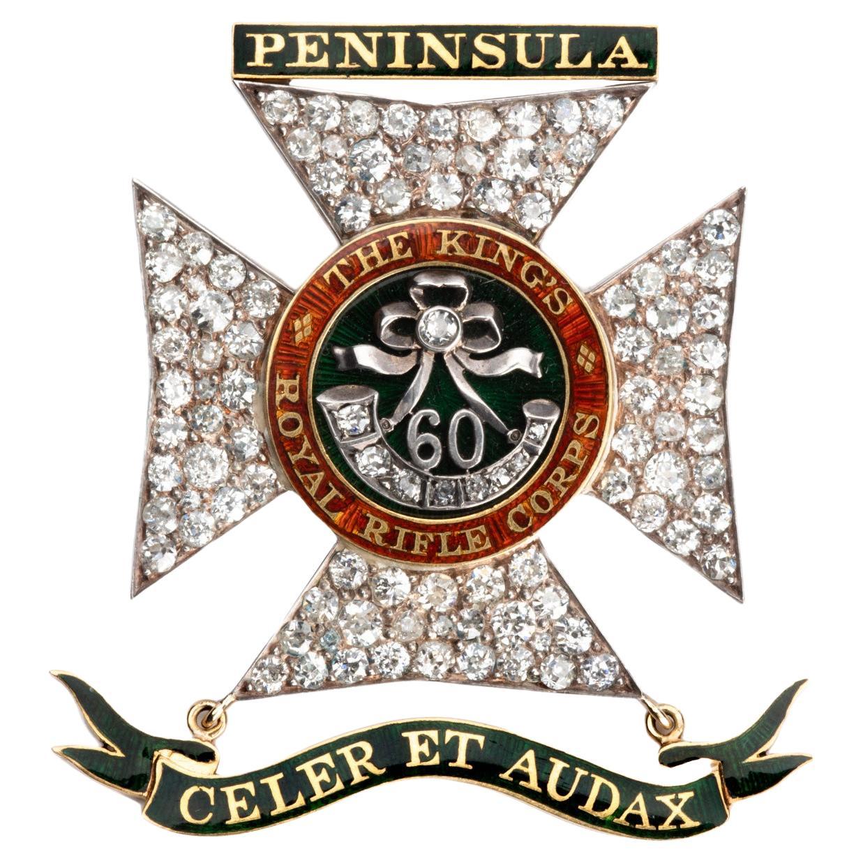 Spilla a cuore del Kings Royal Riffle Corps in vendita