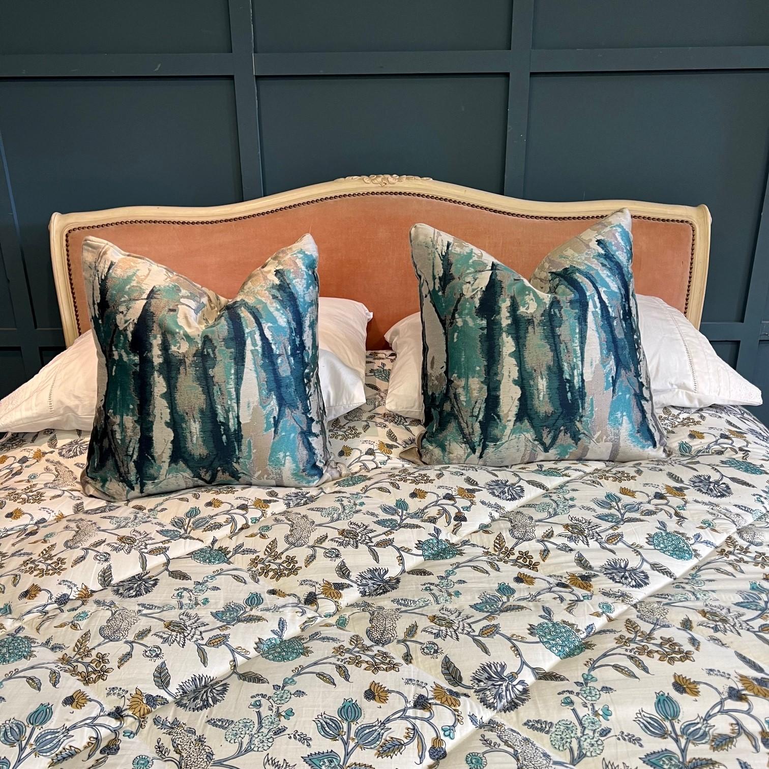 French Provincial King Size, French Roll Top Upholstered Bed