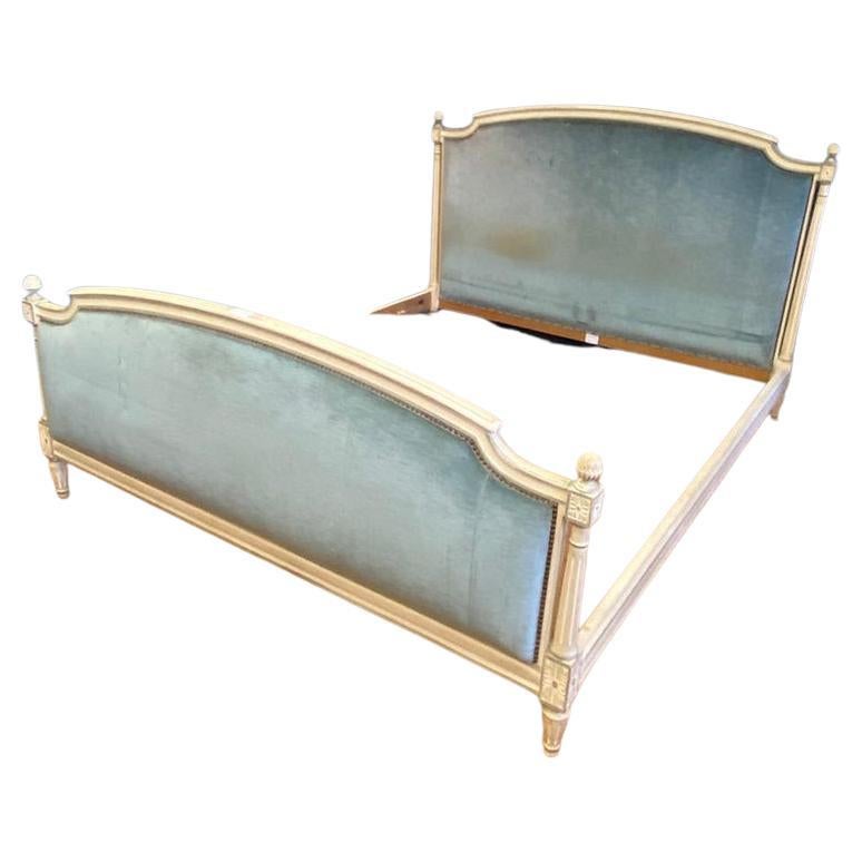 King Size (5') Antique French Upholstered Bed at 1stDibs