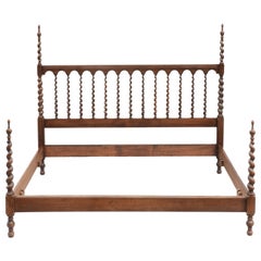 Kingsize Four Poster Bed French Barley Twist Turned Wood