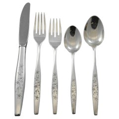 Kingsley by Kirk Sterling Silver Flatware Set Service 33 Pcs Mid-Century Modern