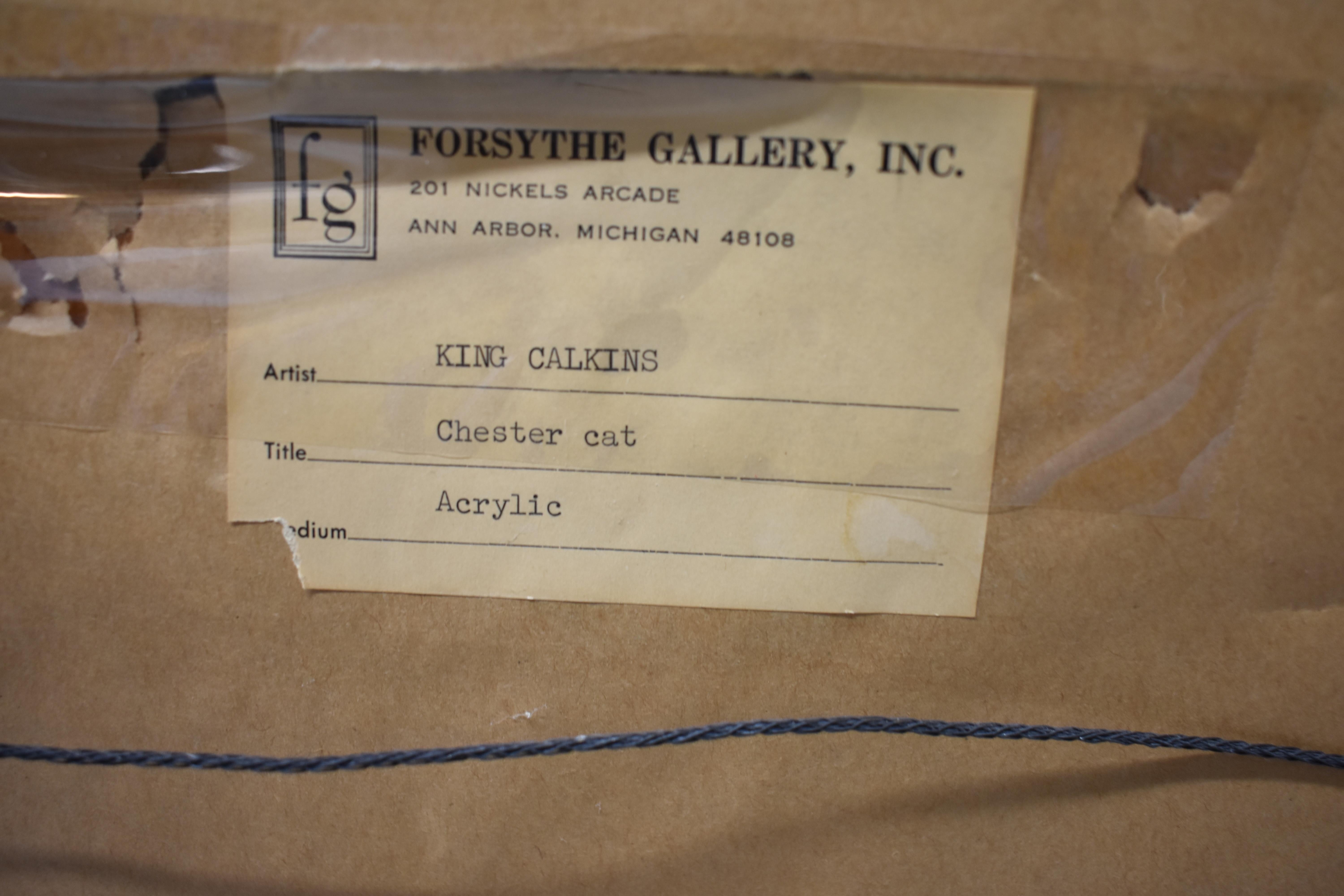 North American Kingsley Calkins Cheshire Cat Original Acrylic on Board