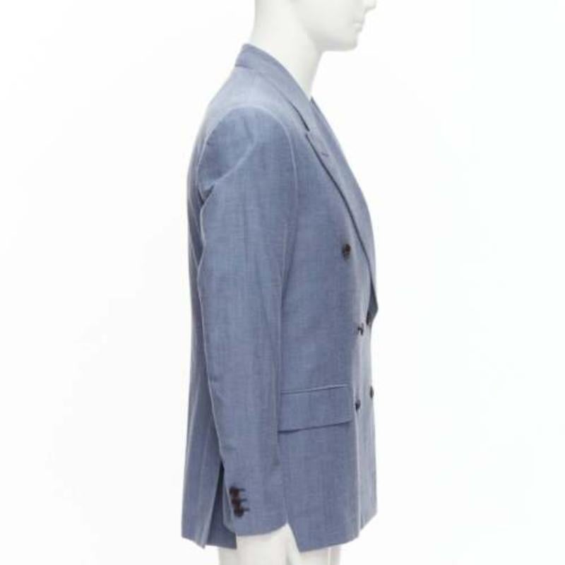 KINGSMAN chaqueta blazer de lana azul de algodón con doble botonadura IT50 L en Excelente estado para la venta en Hong Kong, NT