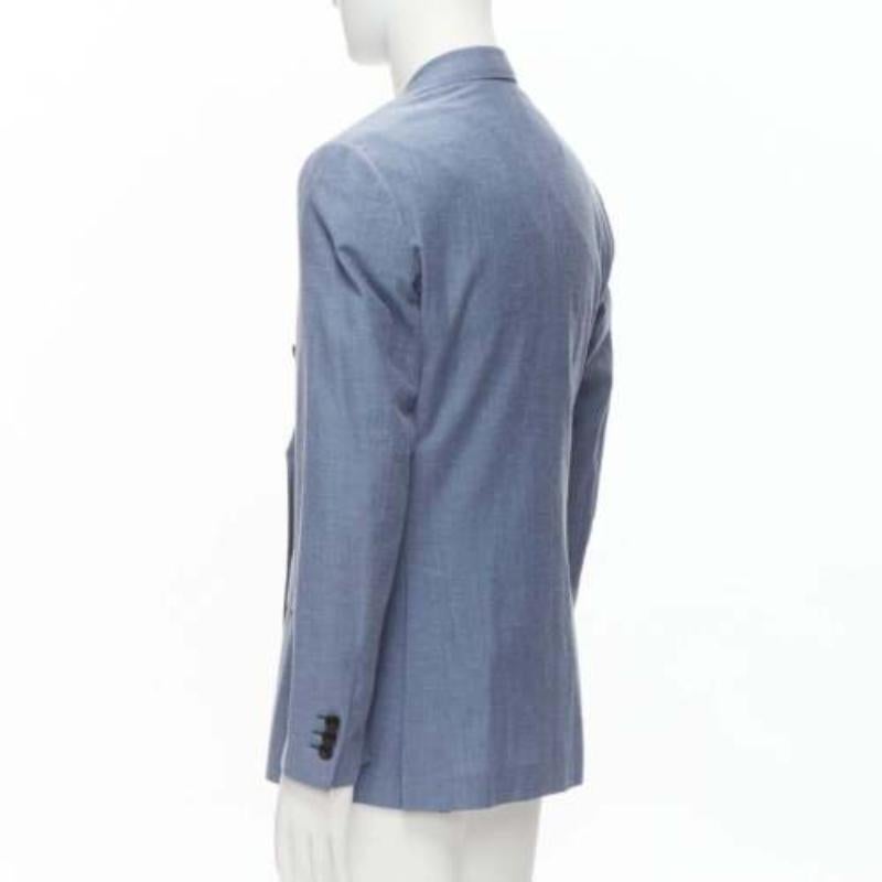 KINGSMAN chaqueta blazer de lana azul de algodón con doble botonadura IT50 L en venta 1
