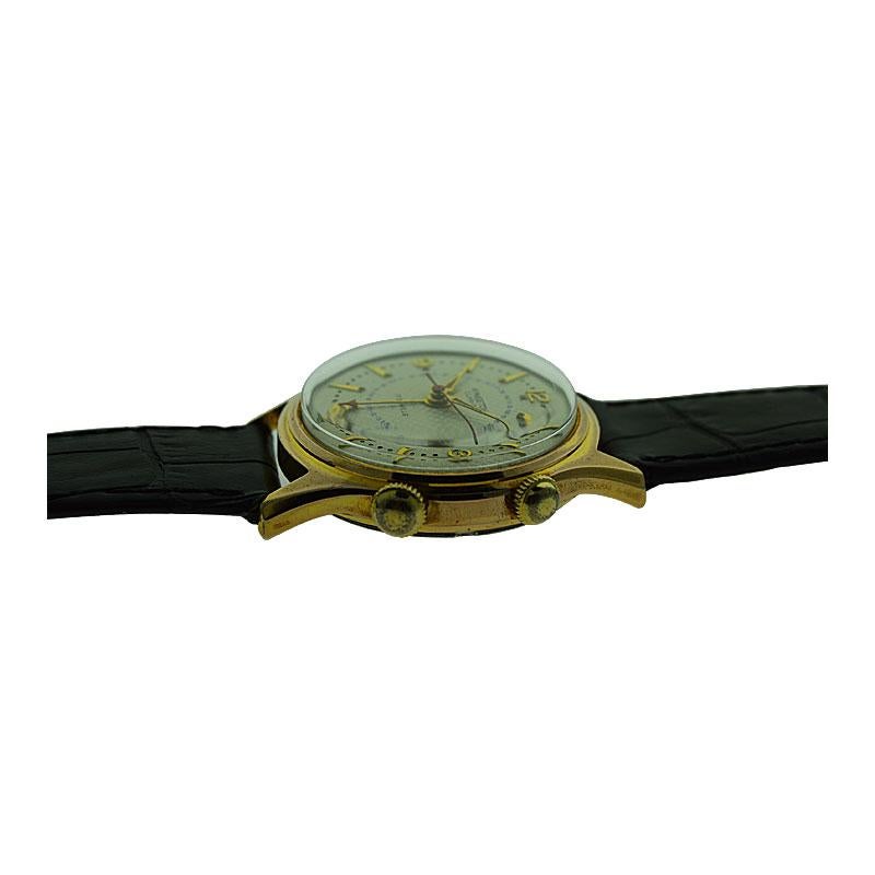 Kingston Gold Filled Art Deco Alarm Watch with Original Dial in New Condition In Excellent Condition In Long Beach, CA