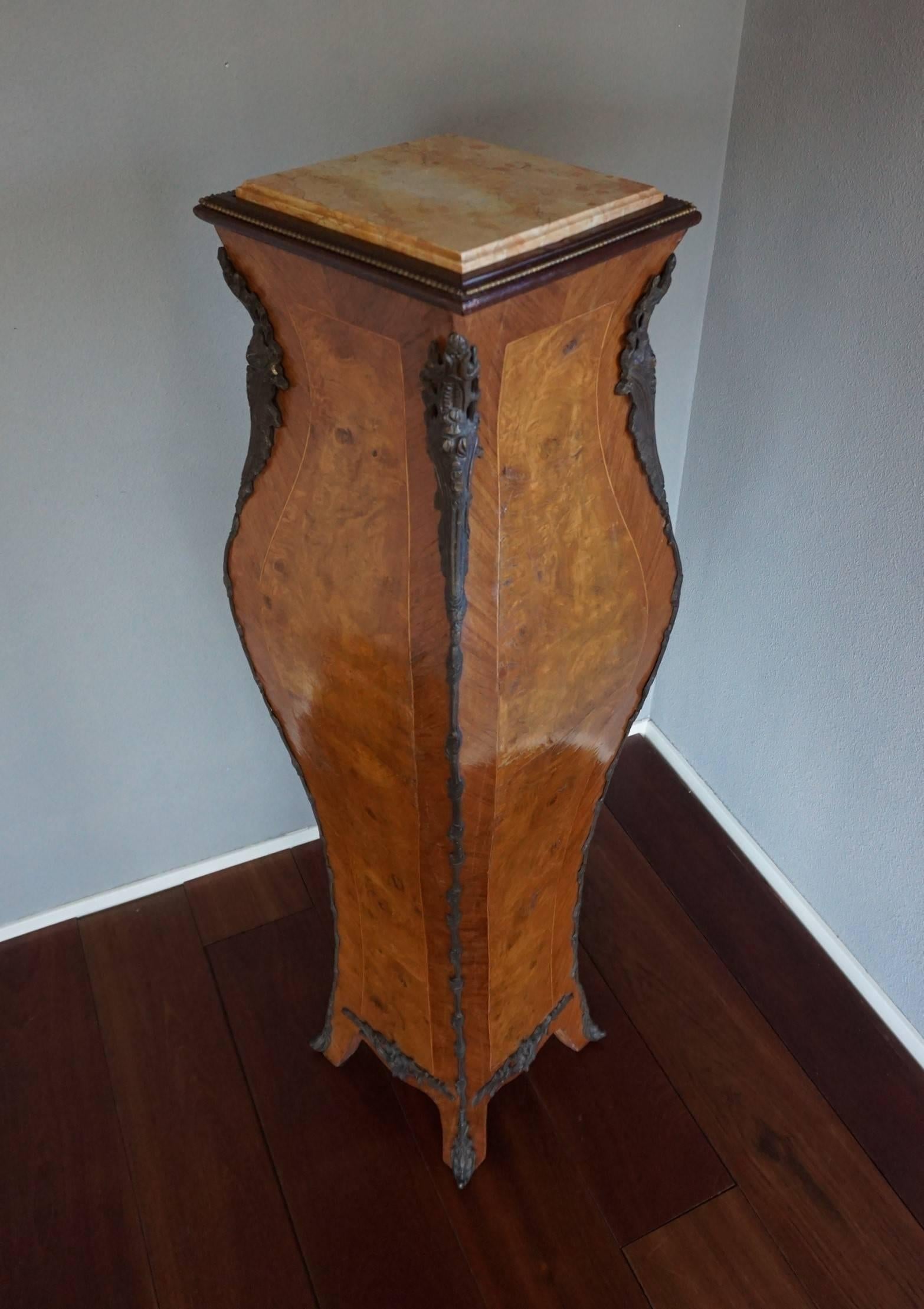 Stunning 20th century French column or display stand.

If you are looking for an impressive and highly stylish pedestal to grace your entrance or a certain part of your living room then this hand-crafted, French stand could be perfect for you. The