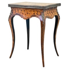 Kingwood & Parquetry Serpentine Card Table