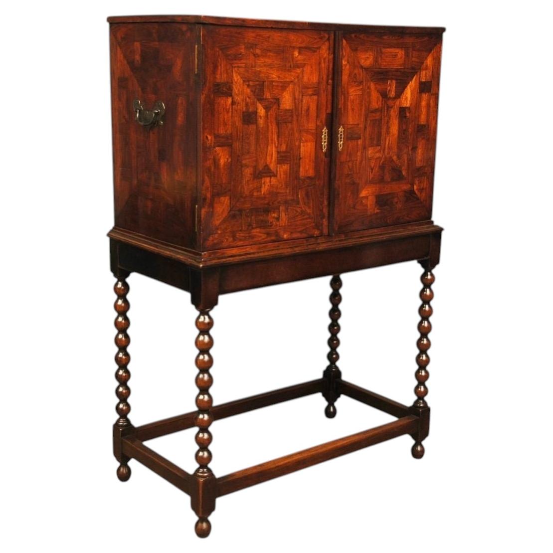Kingwood Parquetry Veneered Cabinet For Sale