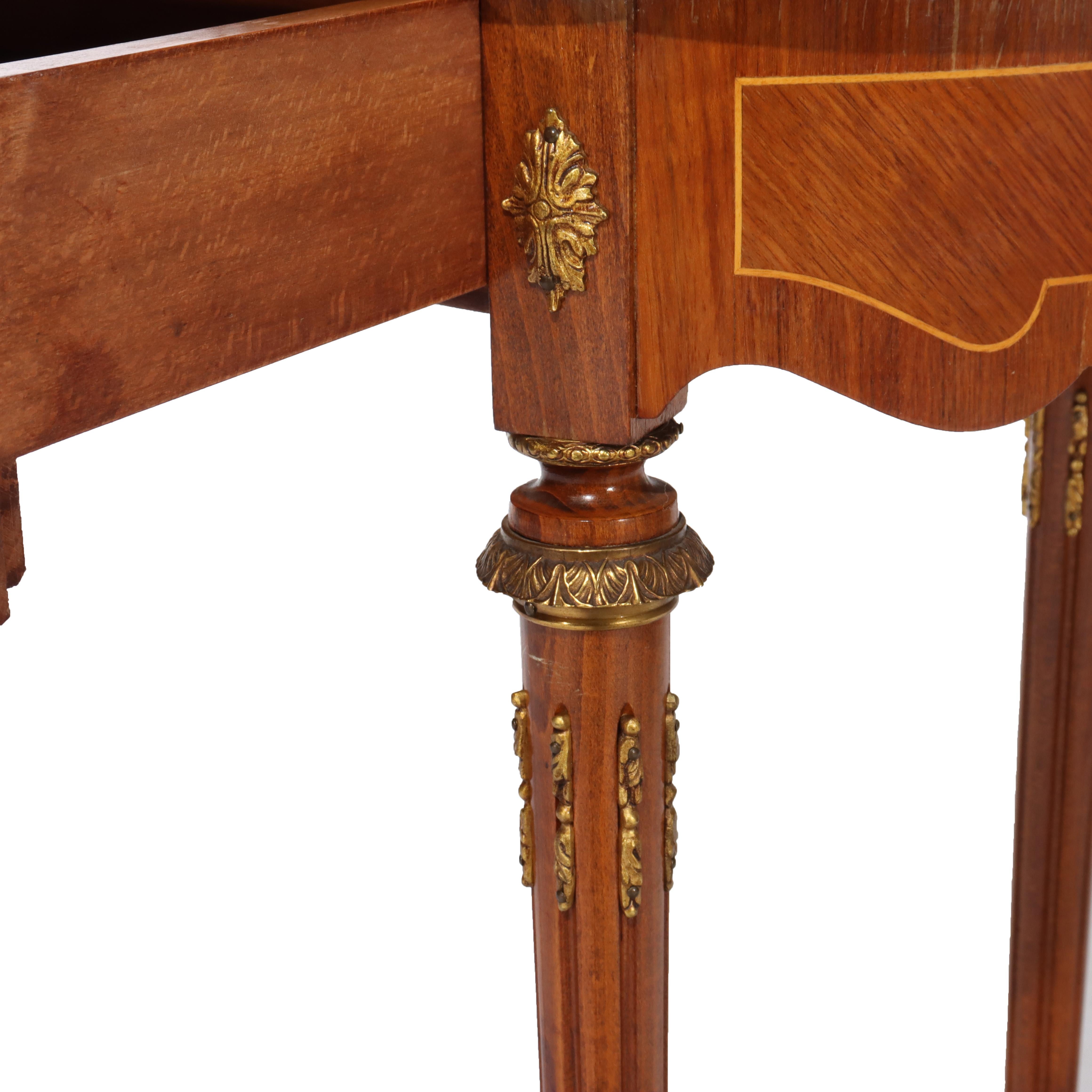 Kingwood, Satinwood & Ormolu Single-Drawer Kidney Shaped Lady’s Writing Desk in vendita 2