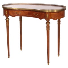 Kingwood, Satinwood & Ormolu Single-Drawer Kidney Shaped Lady’s Writing Desk