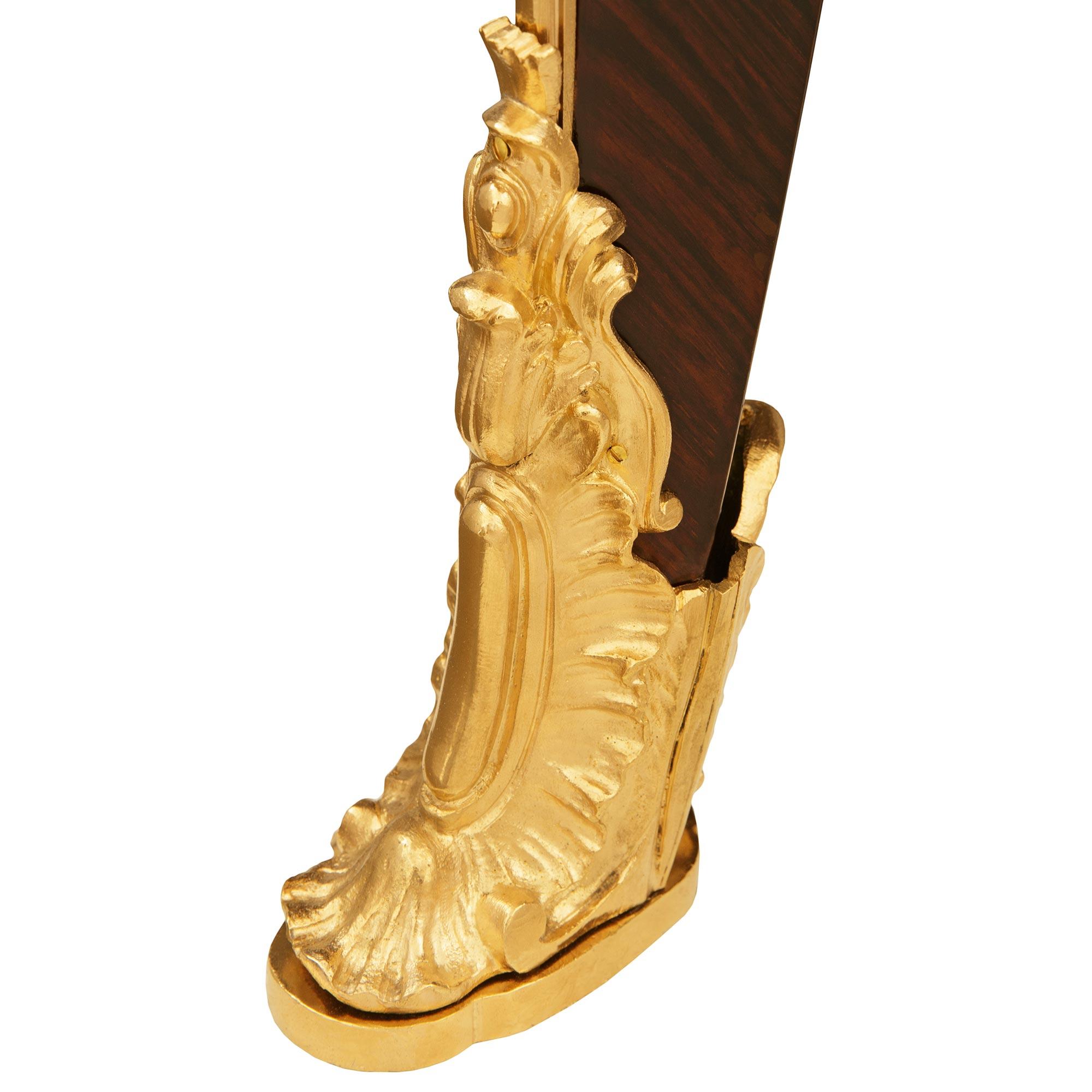 Kingwood, Tulipwood and Ormolu desk, modeled after Charles Cressent For Sale 6