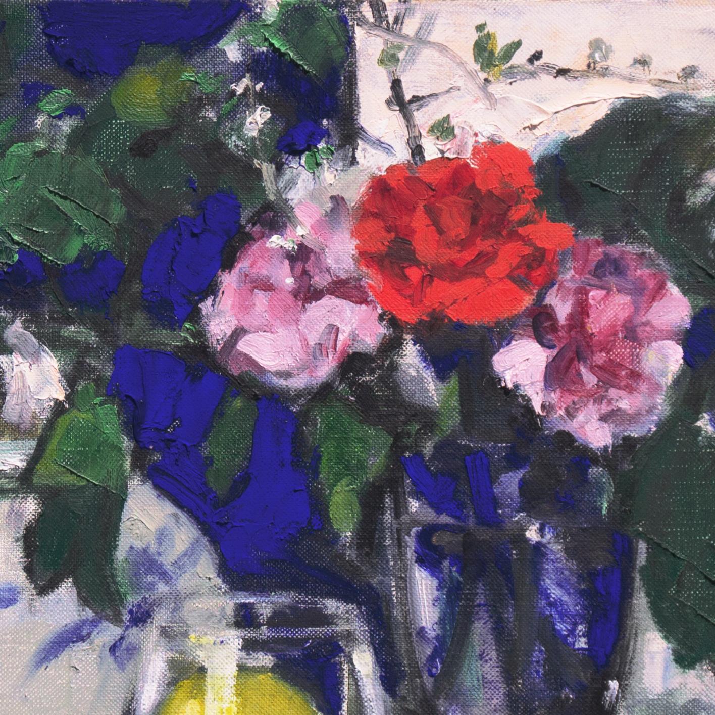 'Still Life with Carnations', Japanese Impressionist, Okinawa Art Museum, Osaka For Sale 3