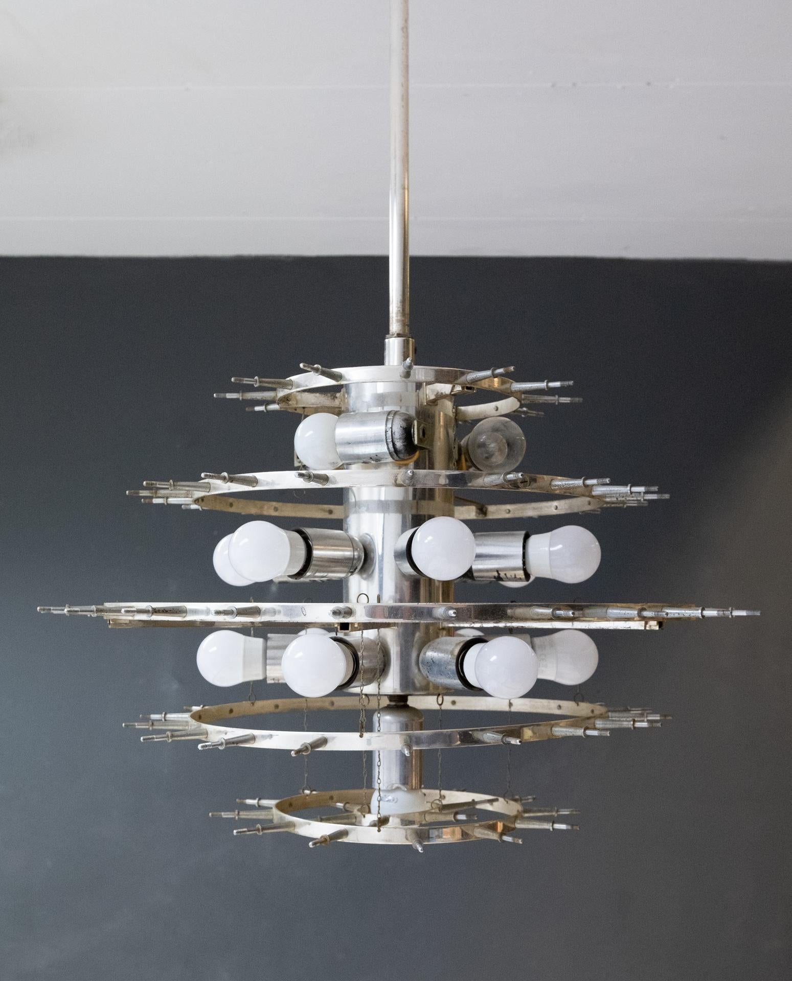 German Kinkeldey 6 Tiered Chrystal Chandelier, 1970s For Sale