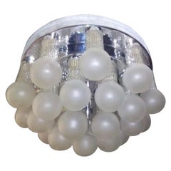 Plafonnier Kinkeldey, verre et chrome, Autriche, 1970