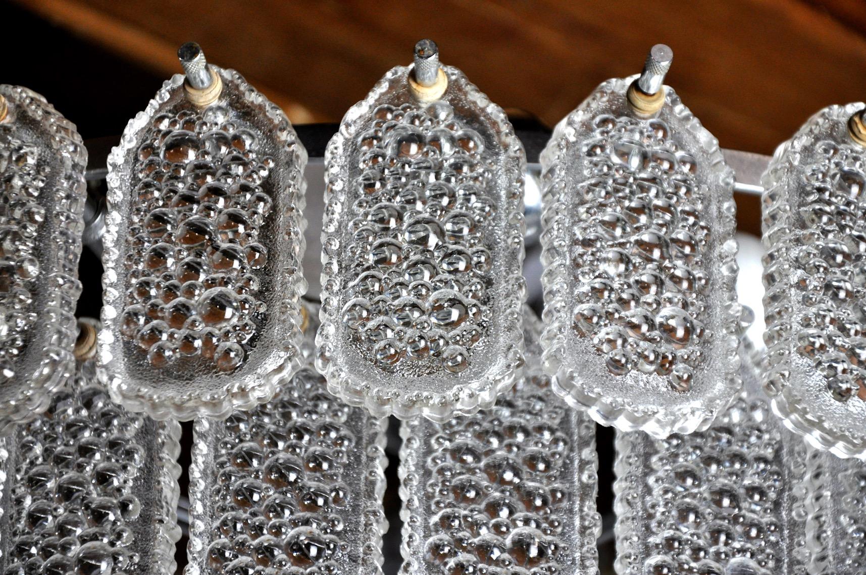 Late 20th Century Kinkeldey Chandelier 3 Crystal Levels, Germany, 1970 For Sale