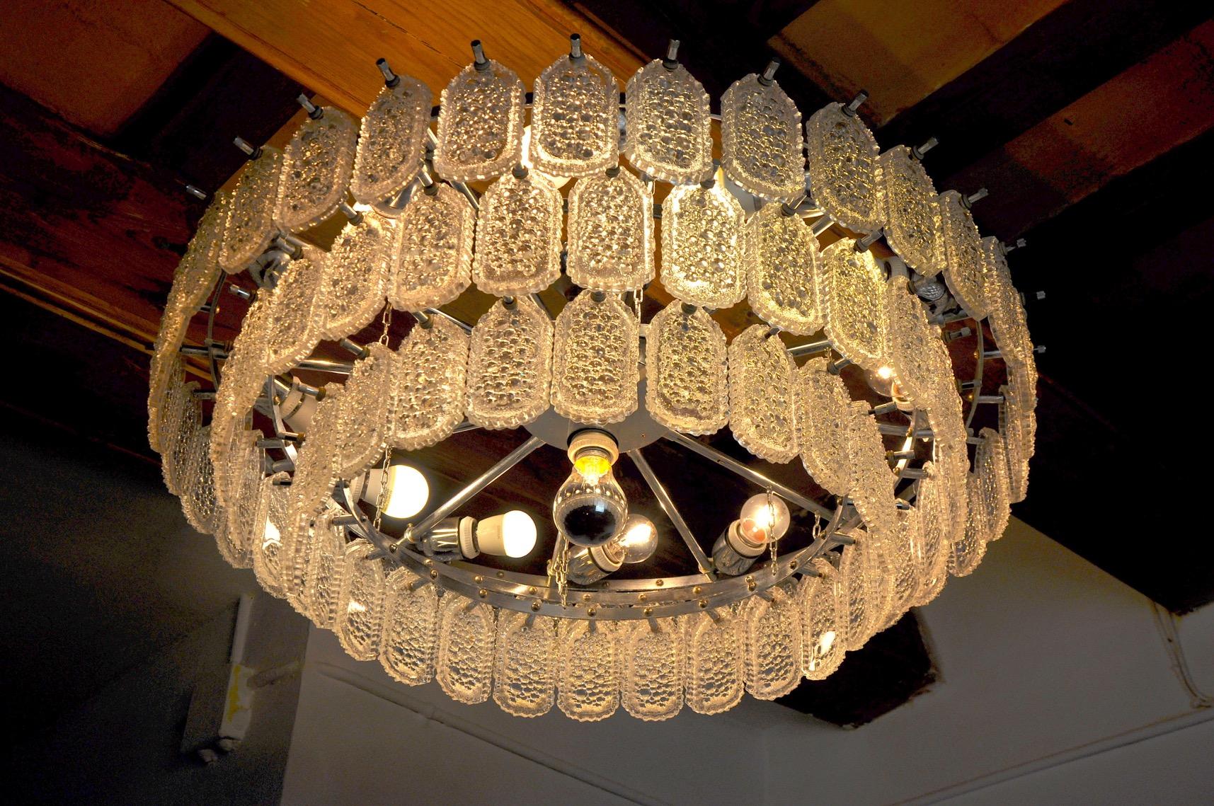 Kinkeldey Chandelier 3 Crystal Levels, Germany, 1970 For Sale 2
