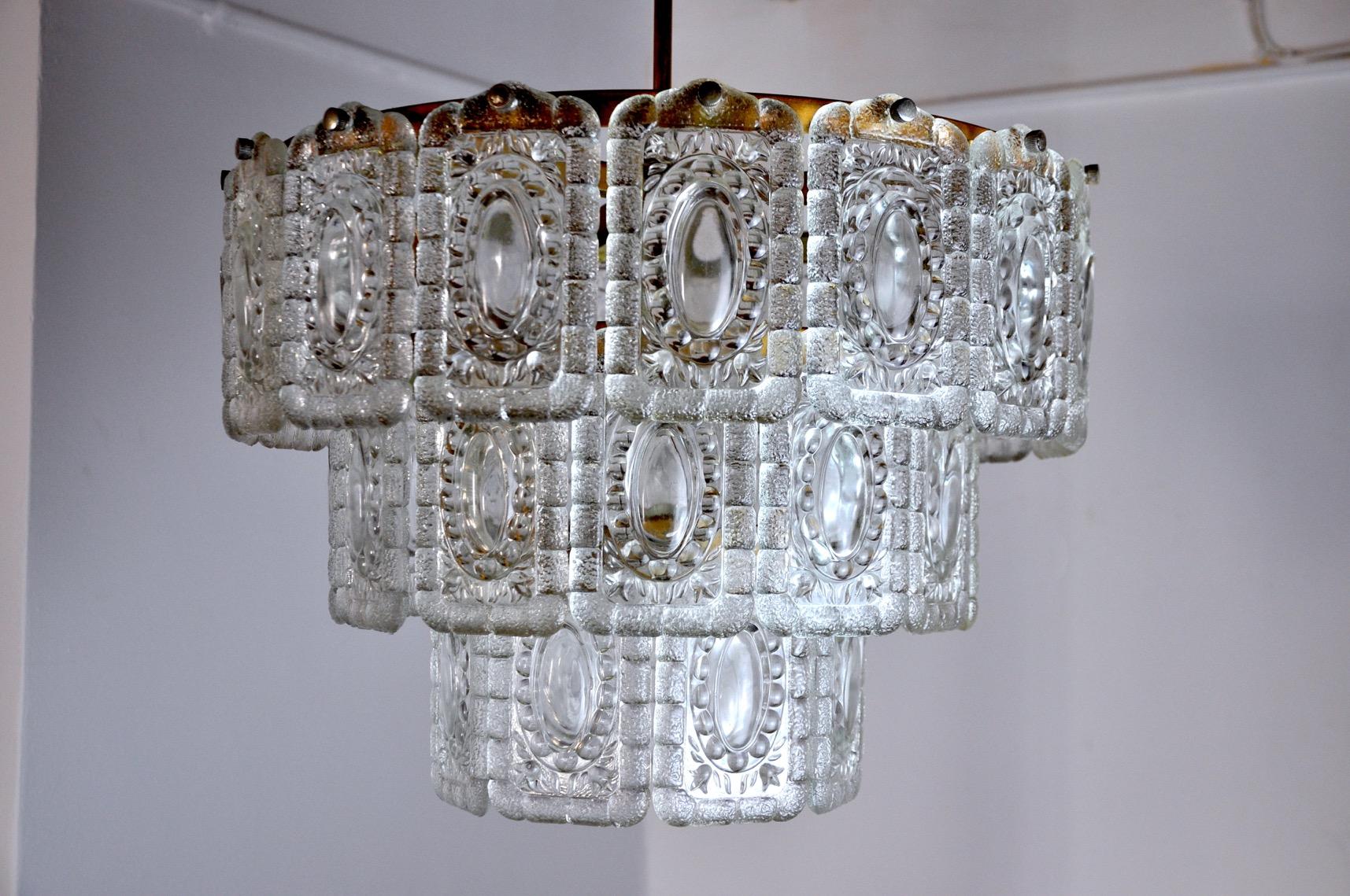 Hollywood Regency Kinkeldey Chandelier, 3 Levels, Germany, 1970 For Sale