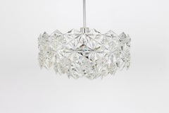 Kinkeldey Chandelier Chrome s and Crystal Glass, Germany, 1970s