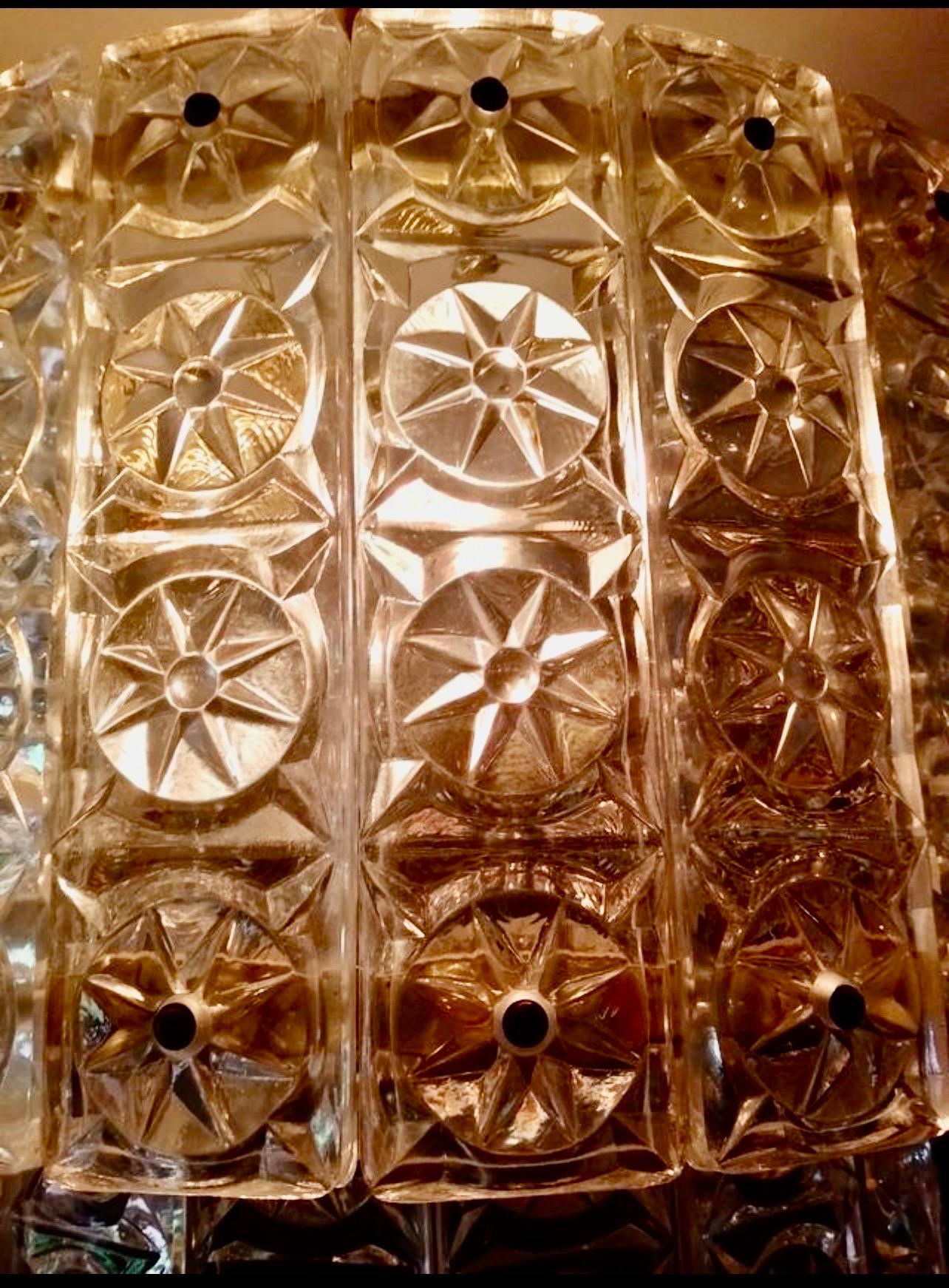 Lustre Kinkeldey en verre avec structure en laiton, Autriche, 1960 Bon état - En vente à La xara, VC