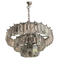 Kinkeldey Chandelier Glass Cristal with Chrome, Austria, 1960