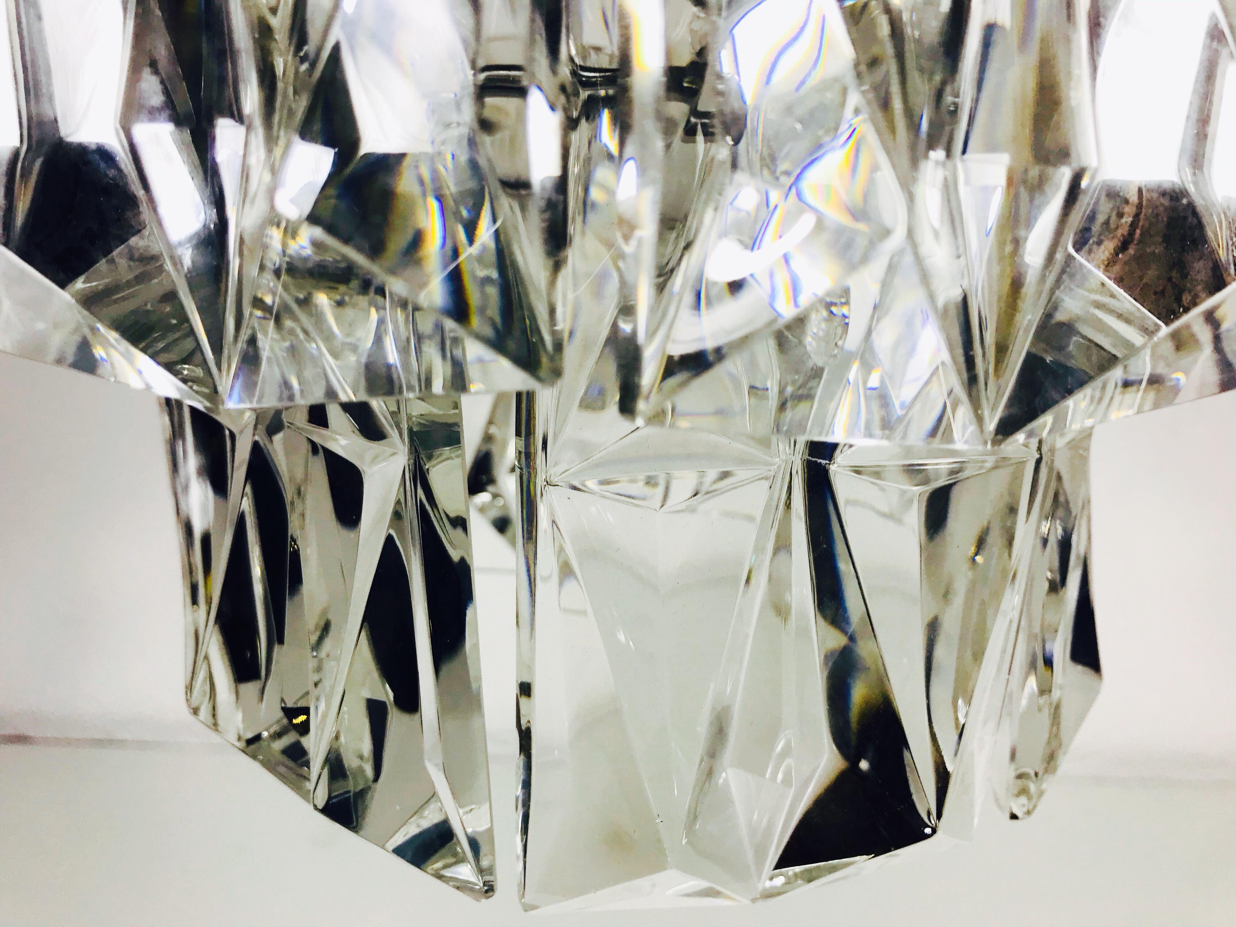 Kinkeldey Crystal Ice Glass Chandelier, circa 1960s For Sale 2