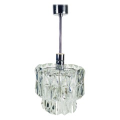 Kinkeldey Crystal Ice Glass Chandelier, circa 1960s