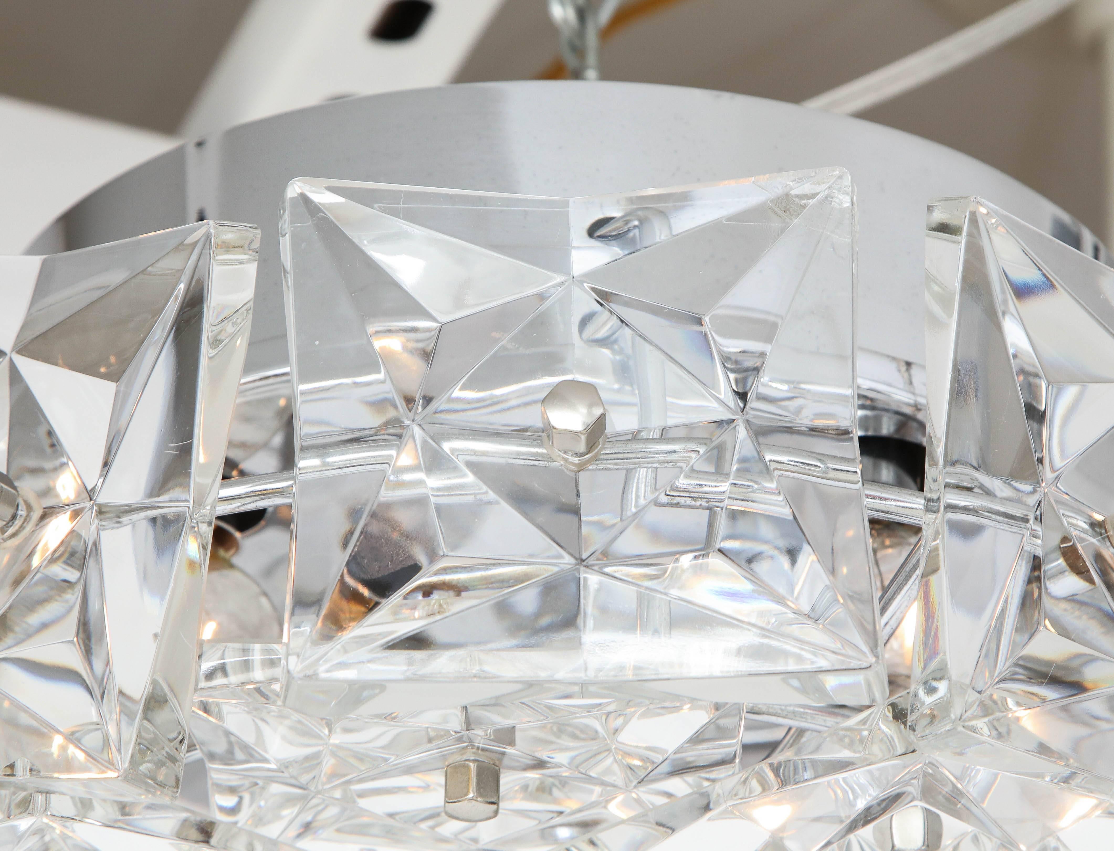 Austrian Kinkeldey Crystal Prism Flush Mount For Sale