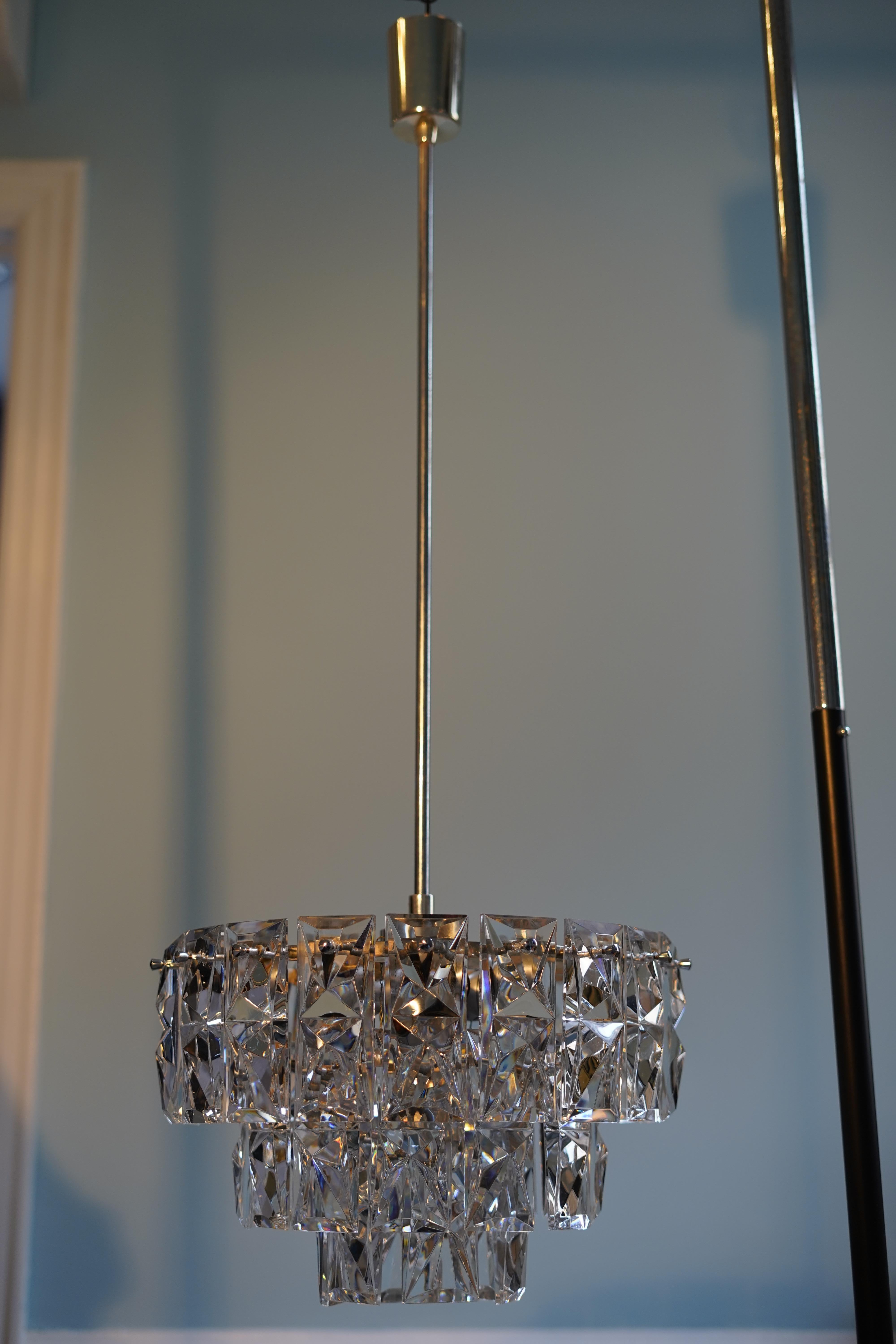 Kinkeldey Cut Crystal Chandelier, Germany, 1960 For Sale 1