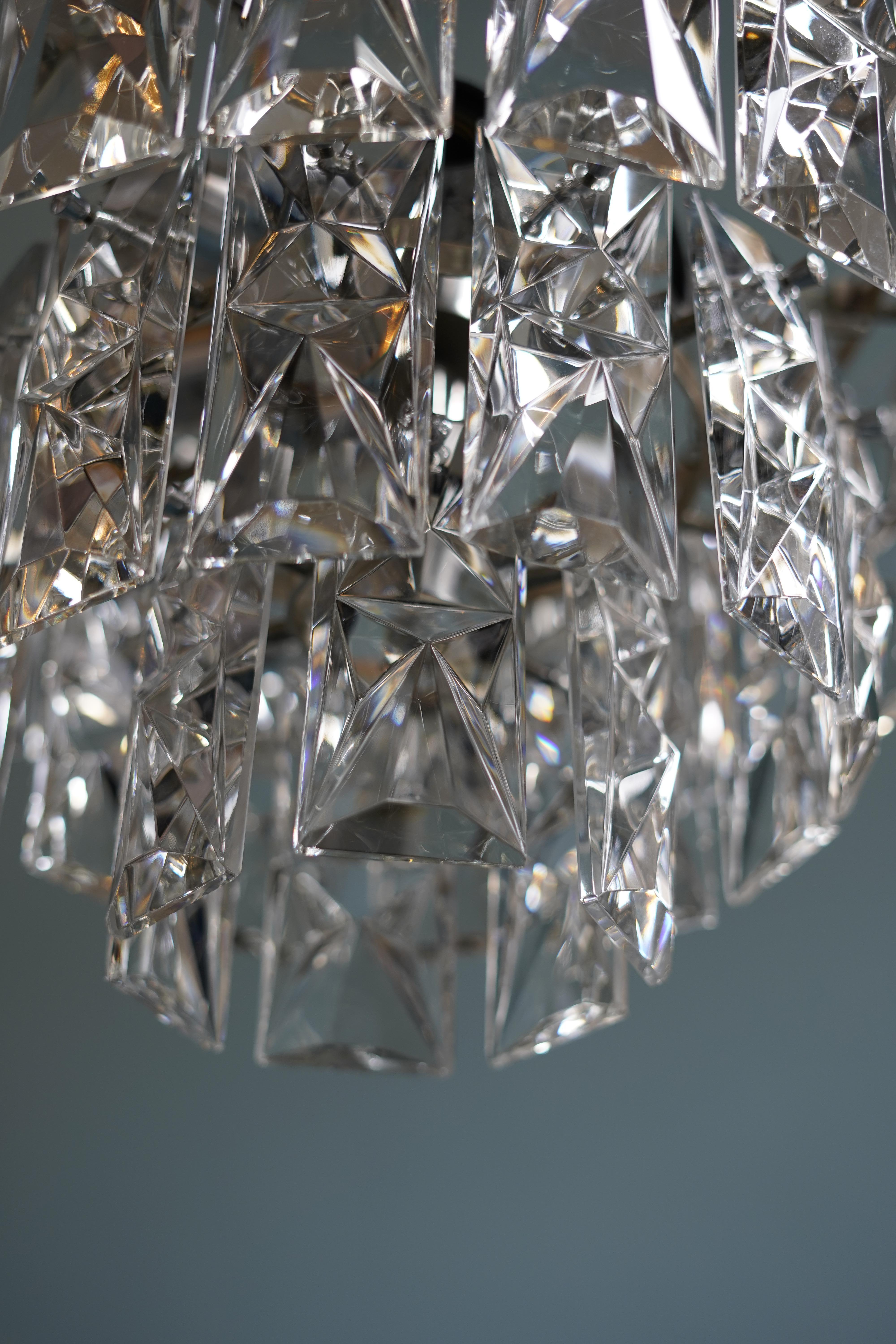 Kinkeldey Cut Crystal Chandelier, Germany, 1960 For Sale 2