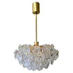 Kinkeldey Five-Tier Crystal Chandelier with Gilded Brass Frame