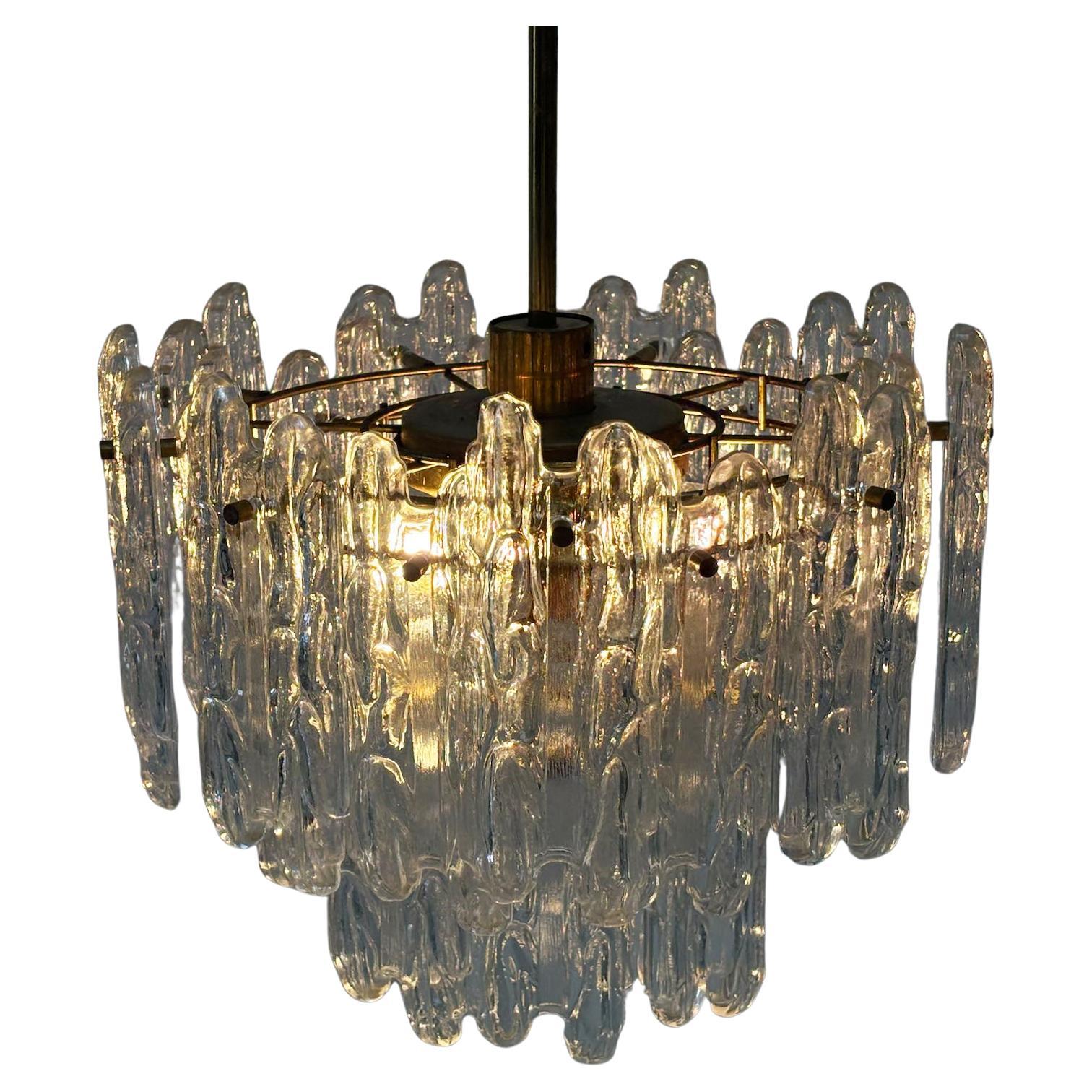 Kinkeldey glass chandelier en venta