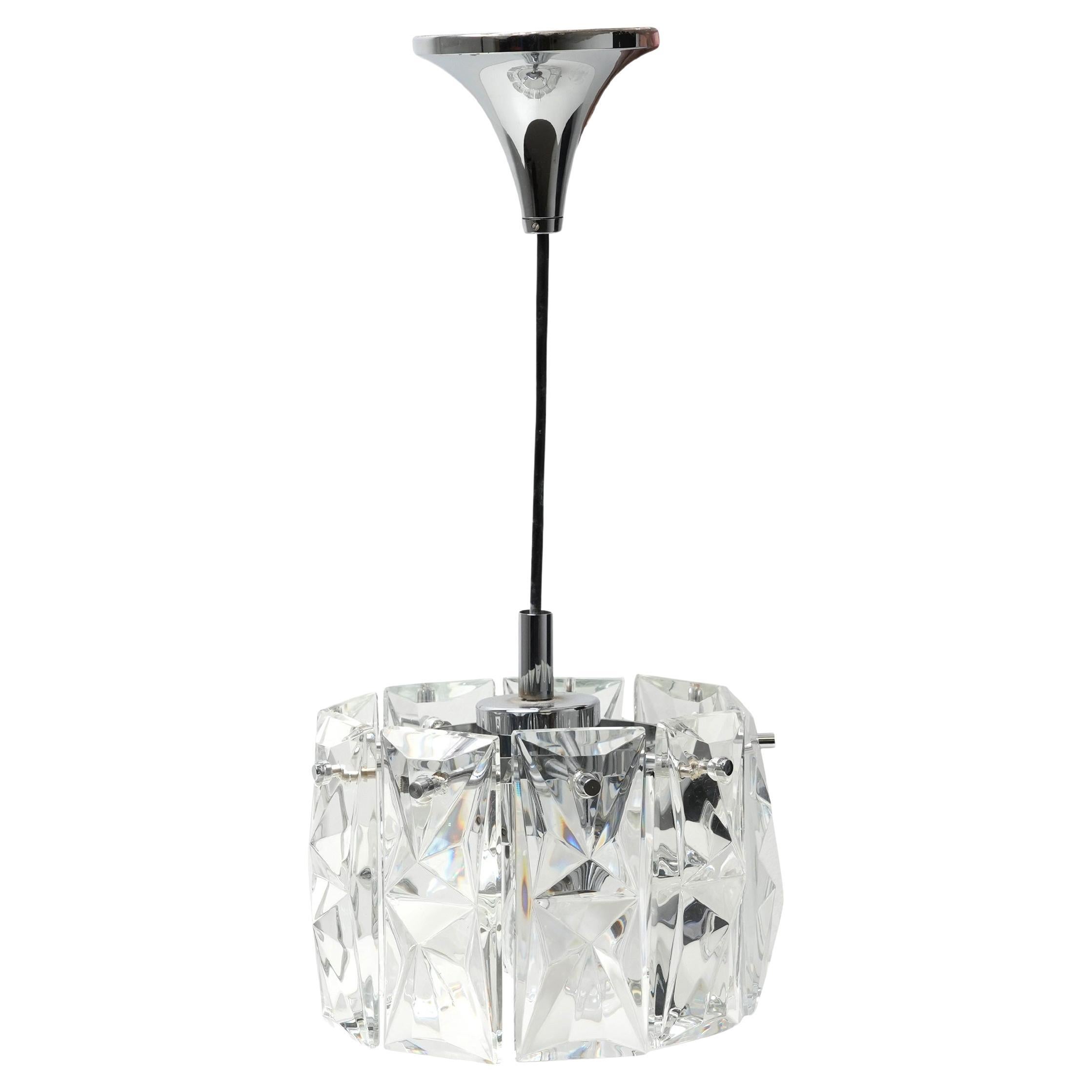 Kinkeldey Glass Pendant Ceiling Light With Nine Crystal Pendant Drops