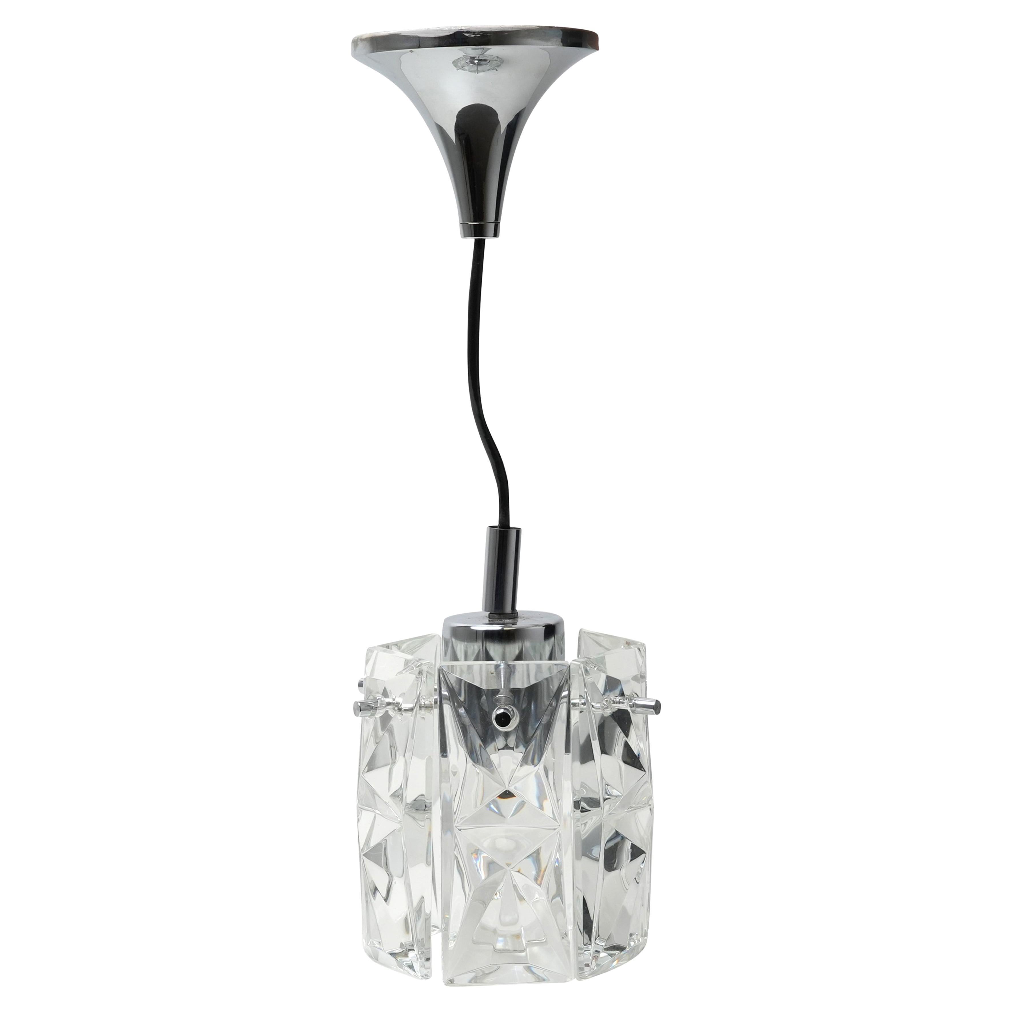 Kinkeldey Glass Pendant Ceiling Light With Six Crystal Pendant Drops in vendita