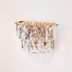 Kinkeldey. Apliques de cristal tallado estilo Hollywood Regency, Alemania, años 70