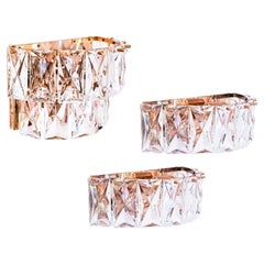 Kinkeldey. Hollywood Regency style cut crystal sconces, Germany, 1970s