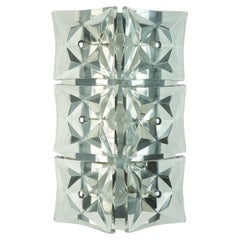 kinkeldey mid century SCONCE crystal glass and chrome 6 glass prisms 1960s
