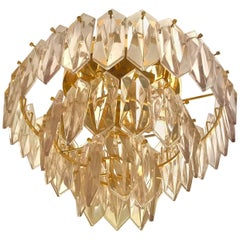 Kinkeldey mid-century Sconce glass with Three Level Gilt Frame german, 1960