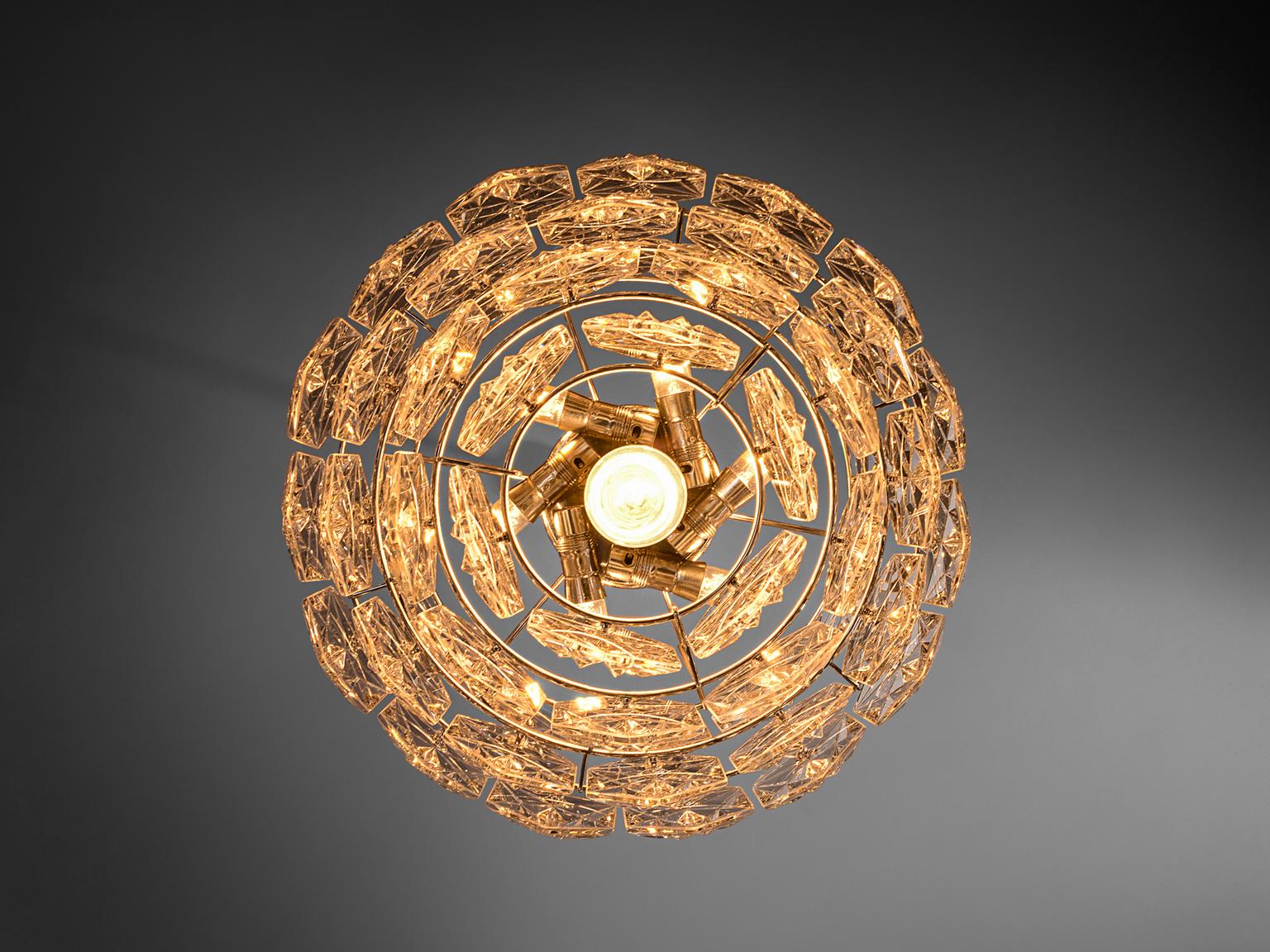 Late 20th Century Kinkeldey Midcentury Glass Chandelier