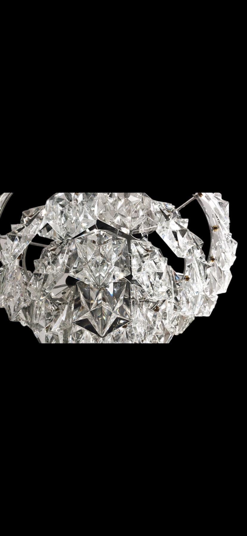 Exceptional Kinkeldey Sconce with Diamond glass with chrome structure. The Design and the quality of the glass make this piece the best of the Austrian Design.

This unique Kinkeldey glass Diamond sconce are exceptional by the size and the