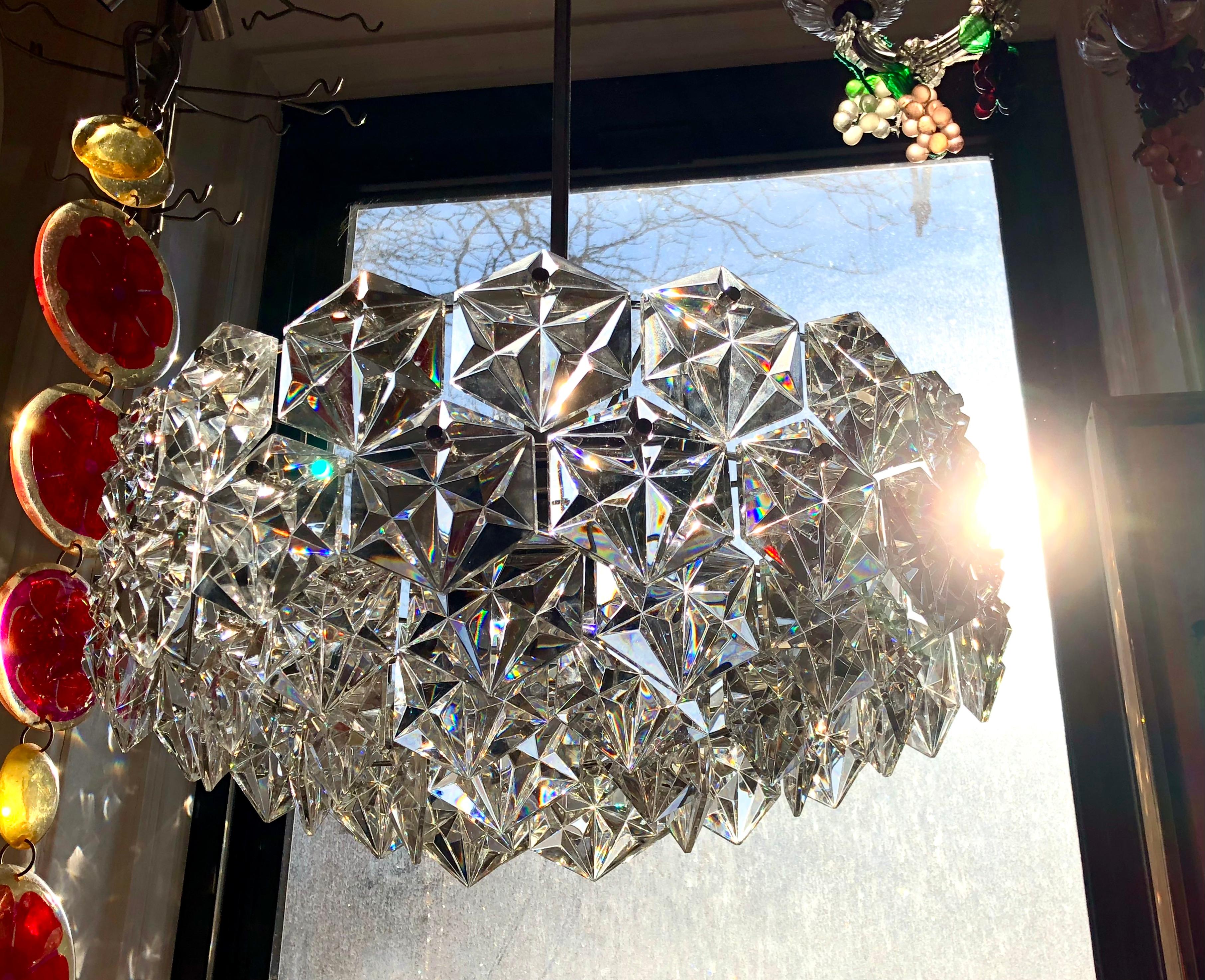 faceted crystal chandelier