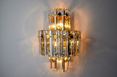 Kinkeldey Wall Lamp, Cut Crystals, 3 Levels, Germany, 1970