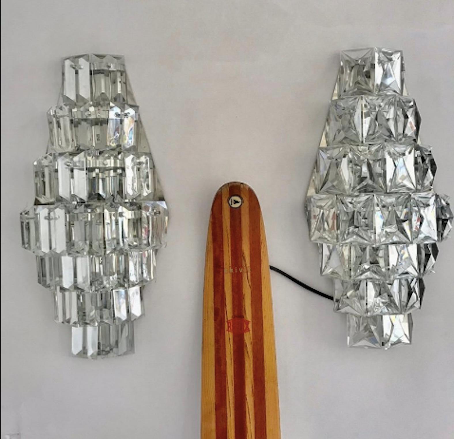 Kinkeldey Wall Lighting Glass and Chrome, Austria 1970 In Good Condition In DÉNIA, ES