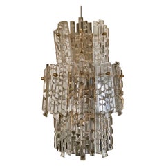 Kinkeldey Wall Lighting Glass Cut with Brass Structure, Austria, 1970